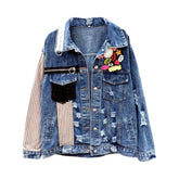 Chaqueta vaquera adornada para mujer